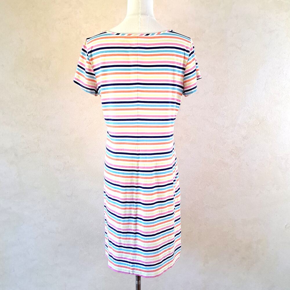 LILLY PULITZER Marlowe T-shirt Mini Dress Medium Island Stripe Multi Shift - Picture 6 of 9